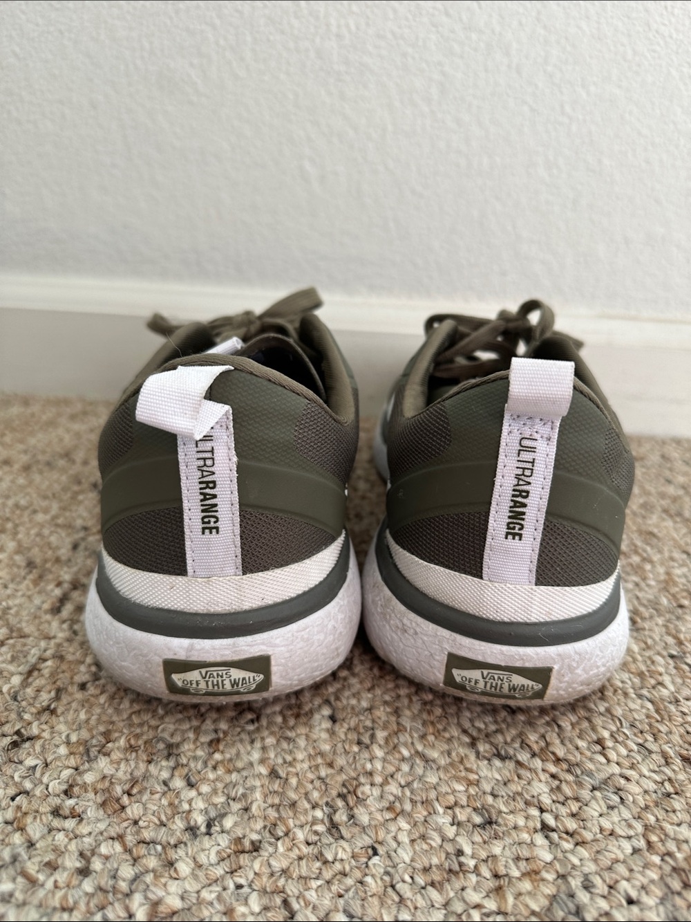 Vans Men’s Ultrarange Olive/White Low-Top Sneakers - Custom Shop Design - Picture 3 of 6